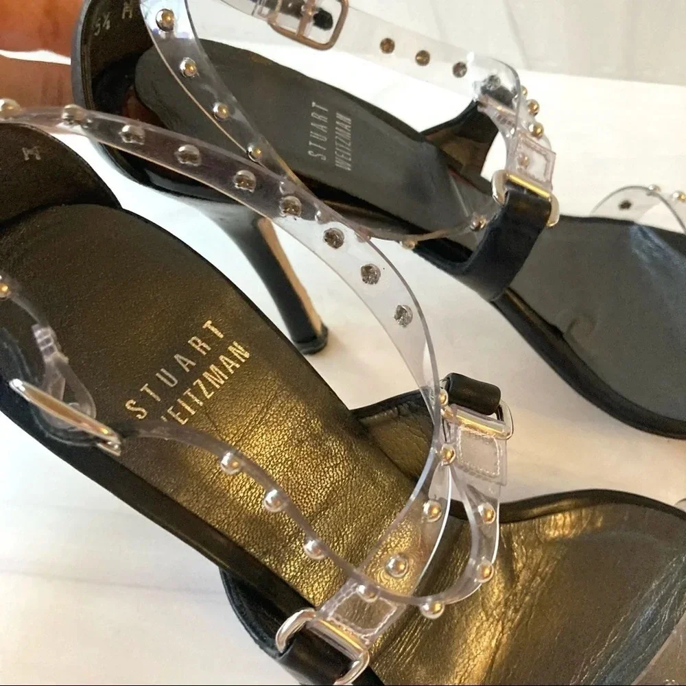 Stuart Weitzman‎ Y2K Studded Jelly Sandal Heels 5.5